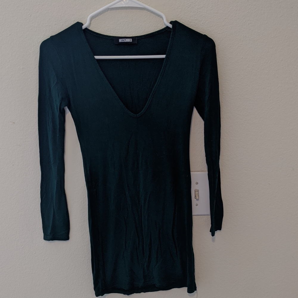 Green mini dress